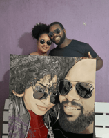 Quadro de casal personalizado.