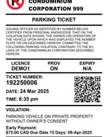 Private Condominium Ticket