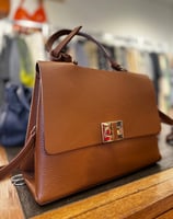 Sac à main en cuir marron