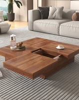 a coffee table with a coffee table and a couch
