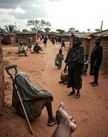 a person holding a cane and walking stick