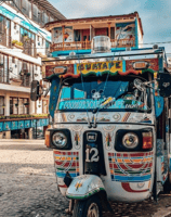 El transporte en Guatapé de manera pintoresca