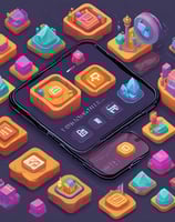 Three golden cryptocurrency coins are displayed on a textured surface resembling small brown bricks. The coins represent Bitcoin, Dogecoin, and Ethereum, each bearing their distinct symbols and inscriptions.