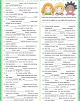 present continuous tense esl printable gap fill exercise worksheet