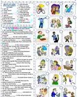 present simple daily routines esl printable gap fill exercise worksheet