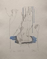 Eau quatre éléments nue gravure tetrapak monotype