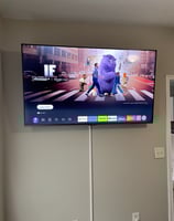 Basic TV installation with mount included and wire cover add on.
