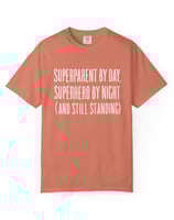a t - shirt that says, super hero, super hero, super hero,