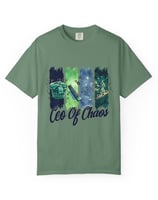 a green t - shirt with a picture of a man in a green shirt
