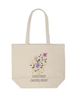 a tote bag with a flower design