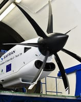 A close-up view of SAFRAN turbo-prop engine.