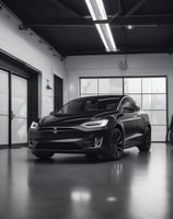 Several electric cars are charging in an indoor parking garage. The space is brightly lit with predominant red and white colors in the background. Charging cables are connected to the cars, highlighting a modern and technological atmosphere.