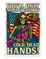 patriotic skeleton with ar15 gun take from cold dead hands