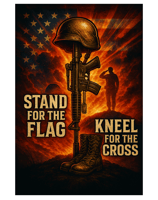patriotic battlefield cross american flag salute