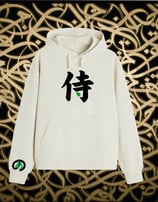 hoodies capuche blanc broder en calligraphie Japonaise sur le site de Noorkaligraphic