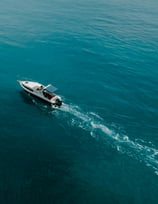 a boat in the water with a boat in the water