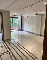 Spacious Living Room with Italian Marble of 3 BHK Luxury Builder Floor in Vasant Kunj, Shanti Kunj