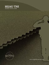 Contoh kain kanvas polyester warna Hijau TNI.