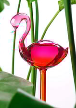 Self-Watering Glass Globes 2PCS Flamingo Gradient Hot Pink 10" Long Hand Blown Bulbs Pot Plant Water