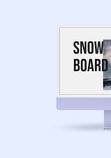 a computer screen showing a snowboarder on a snowboard