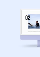 a computer screen showing a surfer in the water