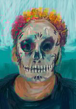 Digital drawing - Day of the Dead selfie