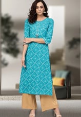 A timeless classic, the straight-cut kurta falls parallel to the body and creates a sleek, elegant s