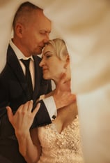 Weding day, a man and woman are standing in a wedding ceremony