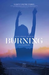 Poster for Lee Chang-dong's 'Burning' screening hosted by Auckland International Film Club