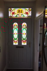 bespoke glass inside a composite front door
