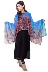 A fusion favorite, cape kurtas combine traditional Indian cuts with a dramatic western cape overlay.