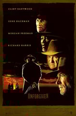 Poster for Clint Eastwood's 'Unforgiven' screening hosted by Auckland International Film Club.