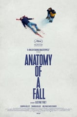 Poster for Justine Triet's 'Anatomy of a Fall' screening hosted by Auckland International Film Club.