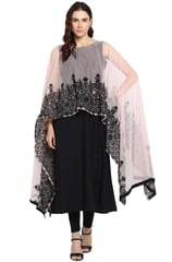 A fusion favorite, cape kurtas combine traditional Indian cuts with a dramatic western cape overlay.