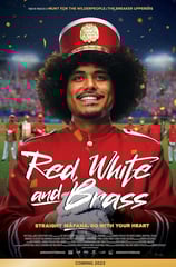 Poster for 'Red, White and Brass' screening hosted by Auckland International Film Club.