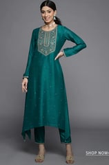 Sleek and smart, cigarette pants pair perfectly with straight-cut or A-line kurtas. Ideal for office