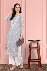 Hailing from Lucknow, these kurtas feature delicate hand embroidery known as Chikankari. Usually in 