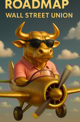 a gold bull in a pink shirt and sunglasses