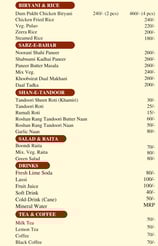a menu of a restaurant with a menu listing