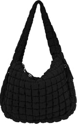 Juoxeepy Quilted Tote Bag Large Quilted Carryall Puffer Shoulder Bag Lightweight Quilted Padding Hob