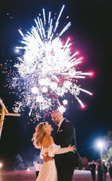 Santorini wedding fireworks