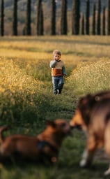 bimbo-che-corre-verso-i-cani