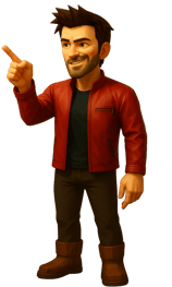 Rob Phillimore AI avatar pointing right