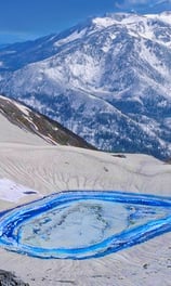 Ansoo Lake Naran covered with snow 