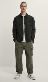 Oversized shirt with cargo pants