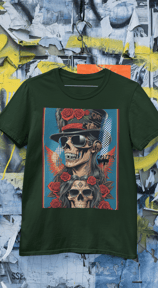 Skate e Estilo: Camiseta de Moda Urbana com Elementos de Caveira