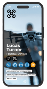 capture from above: a digital business card design for drone pilots and photographers