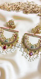 multi colour earrings with pearls