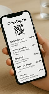 Carta digital de un restaurante español con su QR