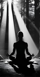 a person meditating in the woods deep dive shadow work coaching with lvf lvflvx.com coach healing